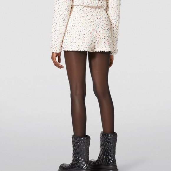NEW WITH TAGS! VALENTINO IVORY MULTICOLOR COTTON TWEED SHORTS - Picture 2 of 13